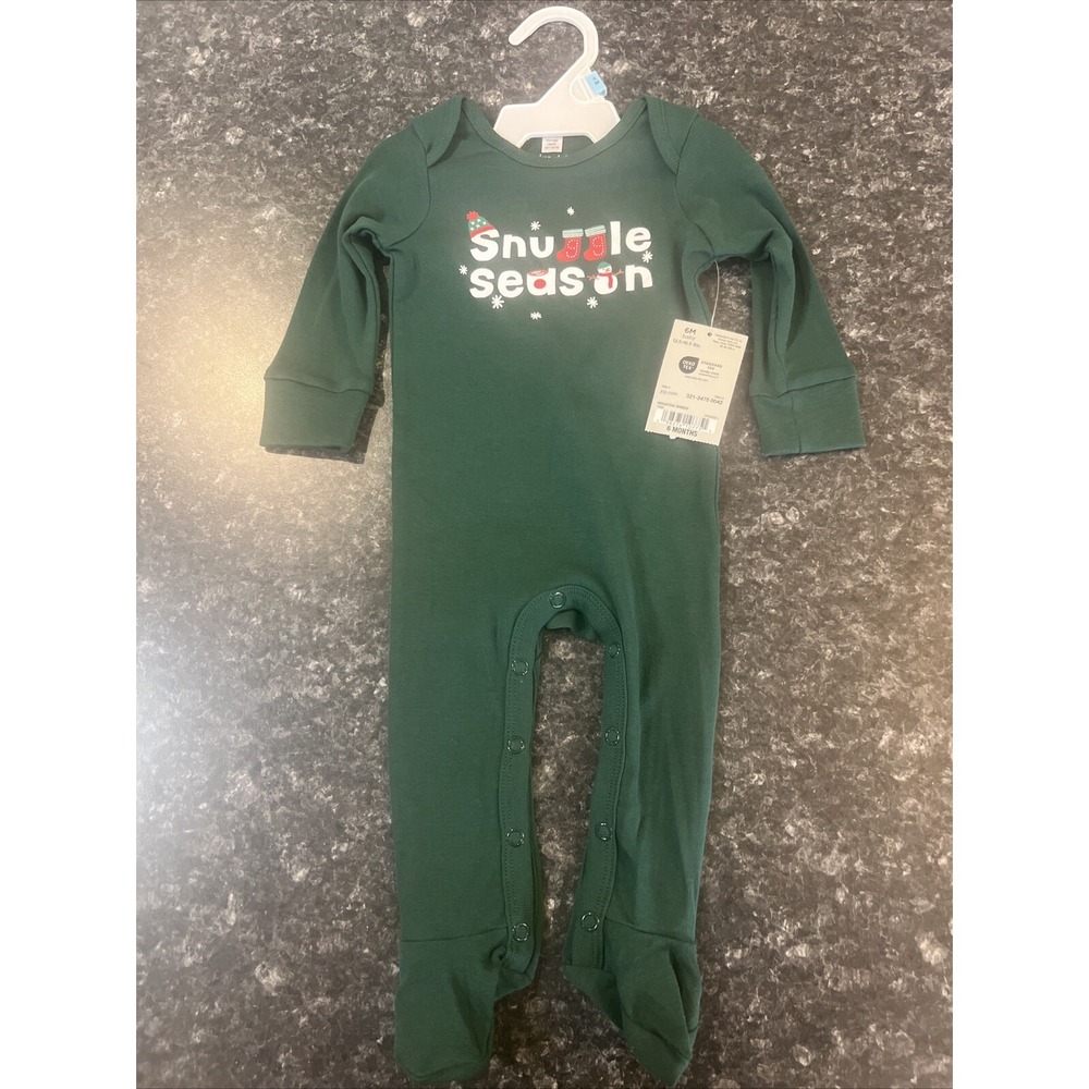 Okie Dokie Baby Boy Pajamas 100% Cotton Size 6 Months Christmas One Piece